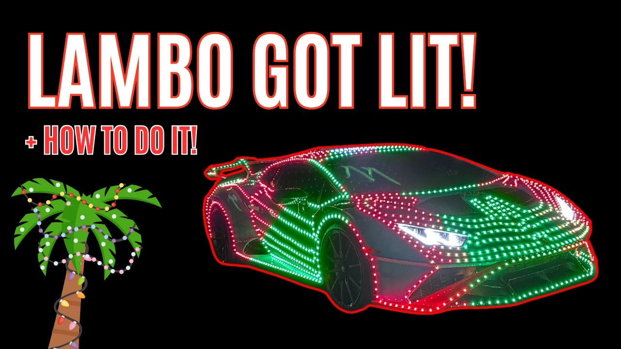 I covered my LAMBO in CHRISTMAS lights (+ a DIY guide!)