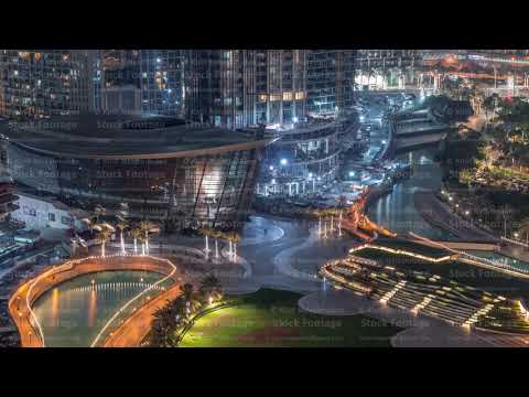 Dubai Opera located in Downtown is the radiant centre of culture and arts in Dubai night timelapse