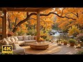 November Autumn River Cabin 🍂 Relaxing Piano &amp; Stream Sounds for Deep Sleep &amp; Study Ambience 🔥