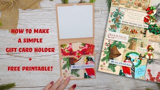 Free printable + how to make a gift card holder
