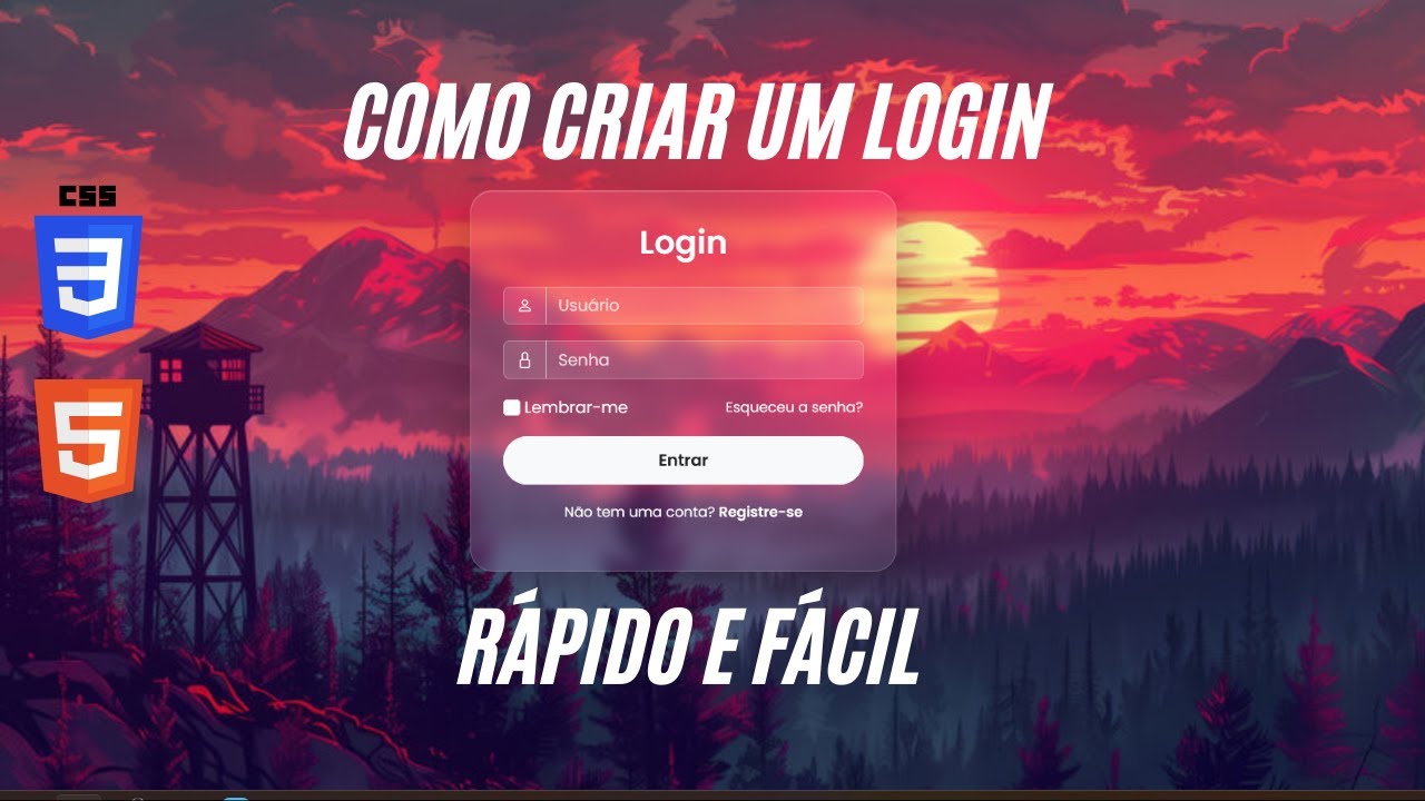 COMO CRIAR UMA TELA DE LOGIN SIMPLES 2026  (HTML CSS)