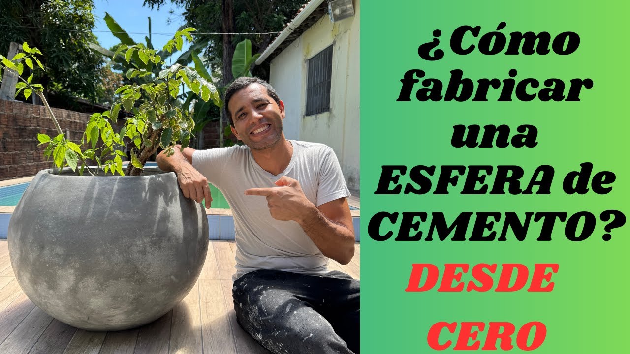¿Cómo fabricar una MACETA MADRE ESFERA GRANDE de cemento desde cero?