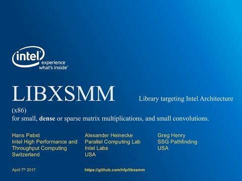CSCS Intel KNL: LIBXSMM (Open Source), Pabst