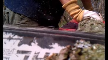 Using "saw cam" to record Stihl MS261C Chainsaw cutting limb wood