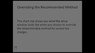 Override the Recommended Method for Service Fees