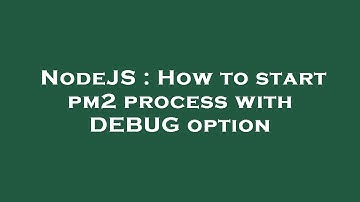 NodeJS : How to start pm2 process with DEBUG option