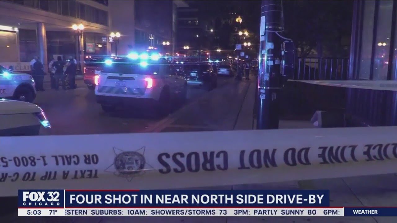 4 wounded in Near North Side drive-by shooting - YouTube