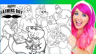 Coloring Dads from Peppa Pig, Turning Red, Bluey, Trolls, & Disney Coloring Pages | Father's Day