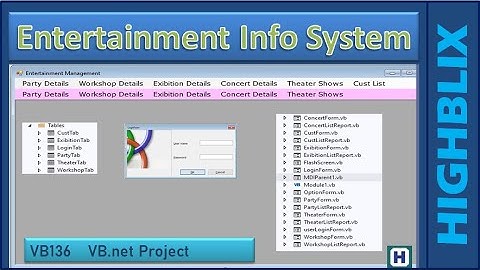 Entertainment Info System | Visual Basic VB.net CSharp Java Mini Major Final Year Project | VB136