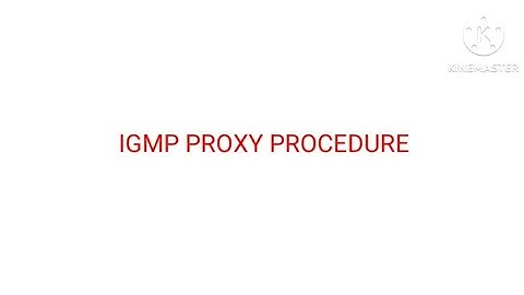IGMP PROXY PROCEDURE