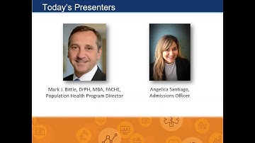 Graduate Programs in Population Health Management Virtual Open House February 2018