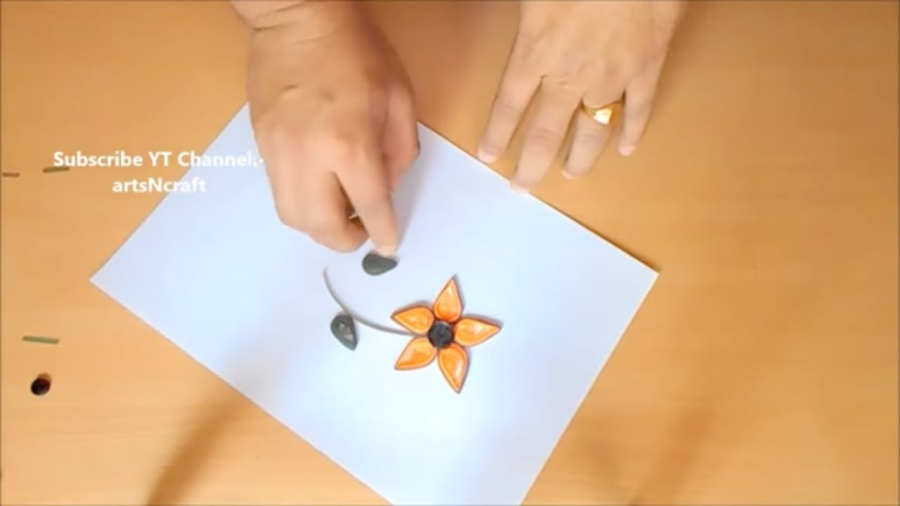 how to make quilling paper flower stick at home easy paper crafts