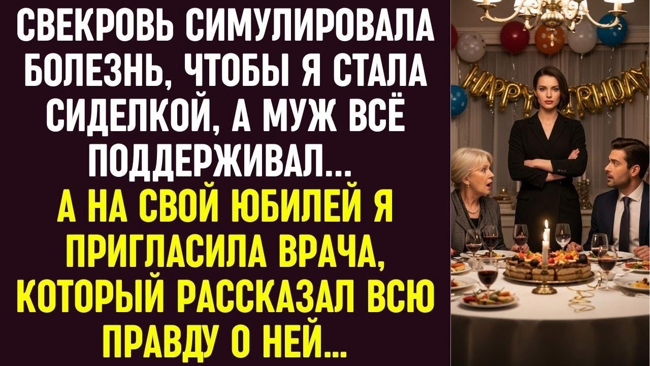 Свекровь симулировала болезнь, а муж поддерживал… На юбилей я пригласила врача, и он раскрыл правду.