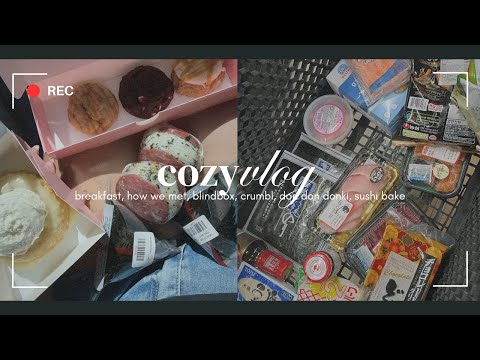 cozy vlog | breakfast, how we met, blindbox, crumbl, don don donki, sushi bake 🍣🍪