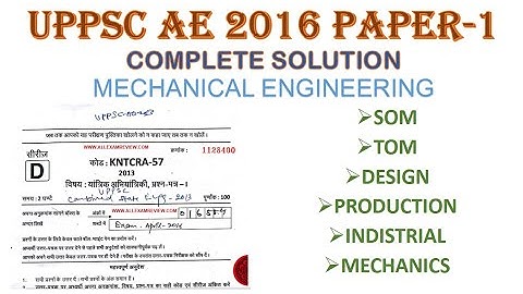 UPPSC AE 2020 | PAPER 1 |PREVIOUS YEAR PAPER 2016 | COMPLETE SOLUTION