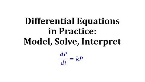 (0.2.3) Differential Equations in Practice