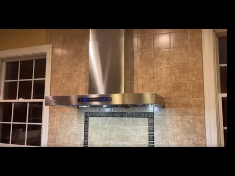 IKTCH 36 inch Vent Wall Mount Range Hood - Powerful 900 CFM Stainless Steel Chimney Vent for Clean Air and Modern Style - 36