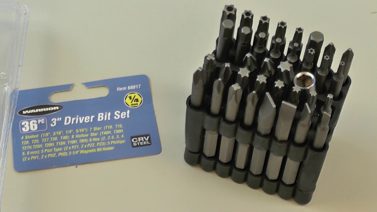 Harbor Freight WARRIOR 3" driver bit set REVIEW YouTube
