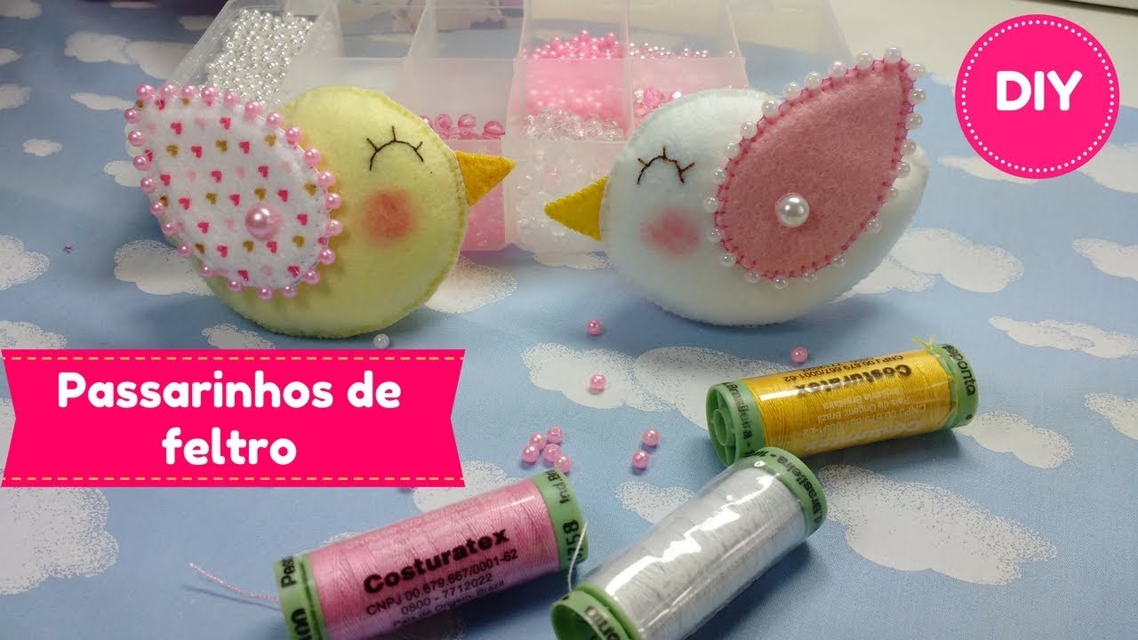 DIY | PASSARINHOS EM FELTRO | FÁCIL DE FAZER | LEMBRANCINHAS |  - PASSO A PASSO