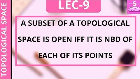 A subset of a topological space is open off it is nbd of each of its points