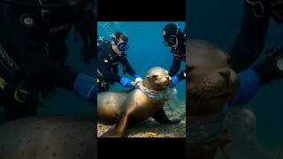 Sea Lion Rescued From Plastic Pollution shorts shortsfeed wildlife animals marine sea ocean
