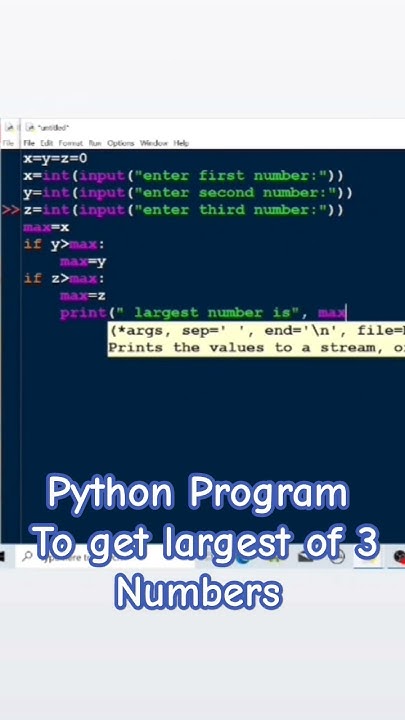 How to find the greatest of 3 numbers in Python🔥🖥👩‍💻 #python#viral# ...