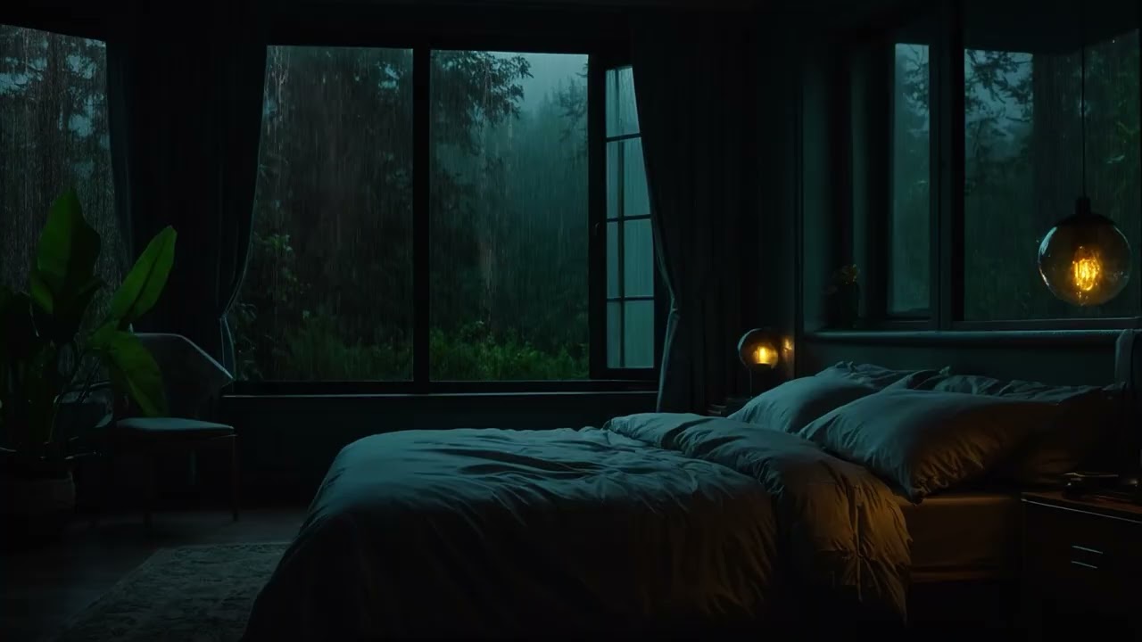 Heavy Rain Outside the Window | 10 Hours Sleep Ambience