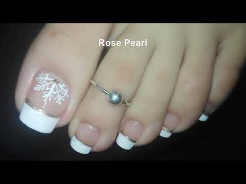 Red Flower French Pedicure Nail Art Tutorial- DIY Toe Nail Art Designs for  Beginners | Rose Pearl - YouTube