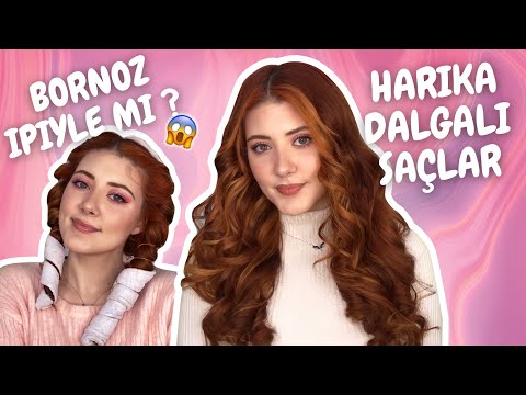 BORNOZ İPİ İLE DALGALI SAÇ NASIL YAPILIR NASIL YAPILMAZ / Isısız Dalgalı Saçlar / Bornoz Kuşağıyla