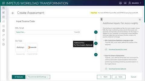 Assessment Creation with DML Scripts - Impetus Data Warehouse Modernization