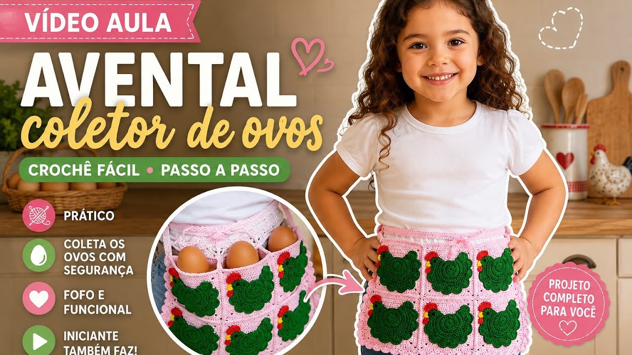 ✨ CROCHET CHILDREN'S EGG COLLECTOR APRON 🐔 | Exclusive and