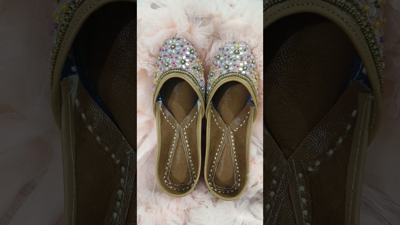 ❤️Pastel Mirror Work Jutti ✨ | Multi-Color Moti & Cutdana Design 🌸 