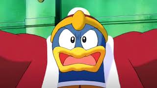 Dedede and Escargoon debate over a Comically Large Spoon