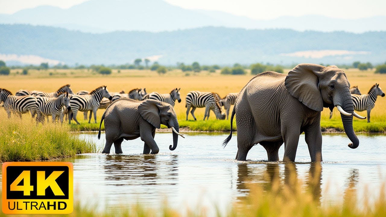 4K African Animals: Arusha National Park - Relaxing Music With Video About African Wildlife