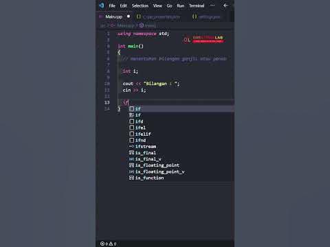 BELAJAR C++ - MENENTUKAN BILANGAN GANJIL ATAU GENAP - YouTube