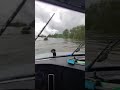 Semi Truck Driver Through Flooded Freeway