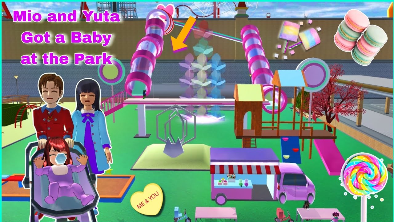 PROPS ID: New Roller Coaster And Candy Adventure Kids Park in Sakura School Simulator