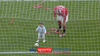 Wayne & Kai Rooney score a goal at Old Trafford