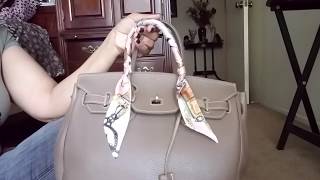 How to tie a Twilly/Bandeau around your handbag handle