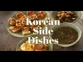 Korean Side Dishes /Spicy Tofu/ Korean Cucumber pickle/ spinach soup /Potato side dish/Spinach Namul