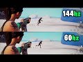 Watch This Video BEFORE Buying a 144Hz Monitor! -  Slow motion Comparison 144Hz vs 60Hz Fortnite