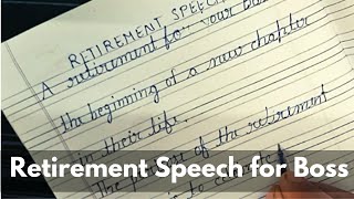 Best Easy Lines for English Retirement Speech for Boss, Colleague and Mentor