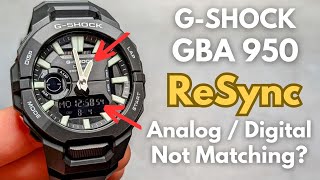 GShock GBA 950 - Adjusting Watch Hands - Sync Analog and Digital Time