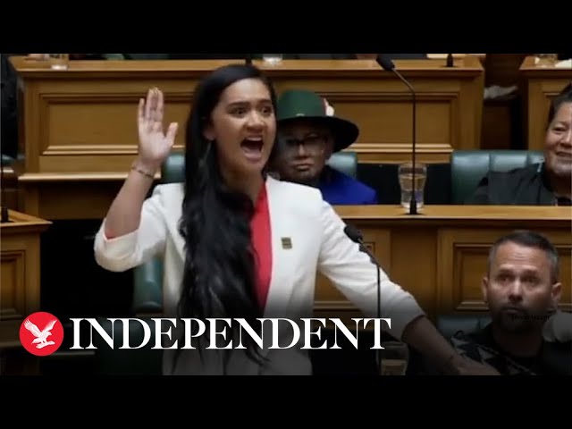 New Zealand MP performs haka in powerful maiden speech, resurfaced video shows class=