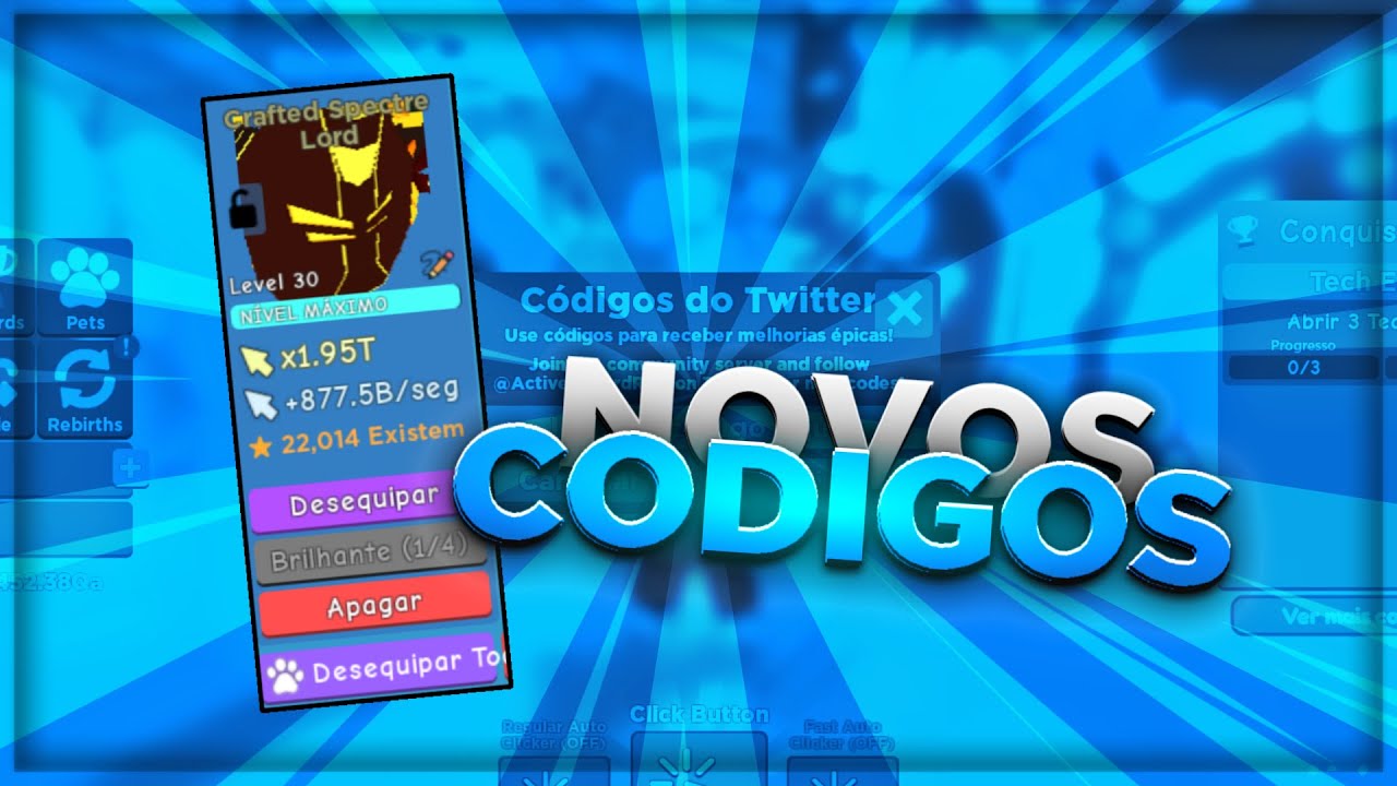 TODOS CODIGOS* NOVO SIMULATOR DE CLICK no ROBLOX Clicker Simulator 