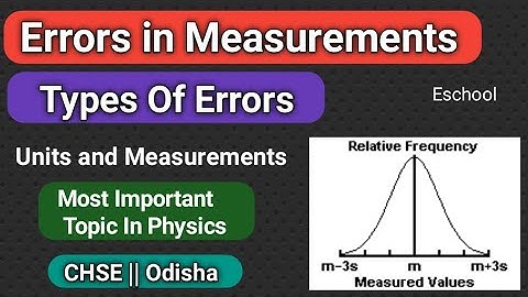 Errors In Measurements || Types Of Errors || 1st Chapter Physics || +2 1st Year Physics ||by eschool