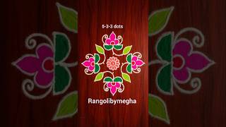 5-3-3 dots rangoli @rangoli_by_megha #rangoli #design #dailykolam #dotsrangoli #muggulu