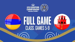 Armenia v Gibraltar | Full Basketball Game | FIBA U16  European Championship 2023