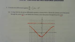 2018 AB #6 (SlopeField, EquatTangLn, Differential Equations)