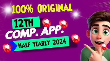 12th Computer Application Half yearly exam question paper 2024